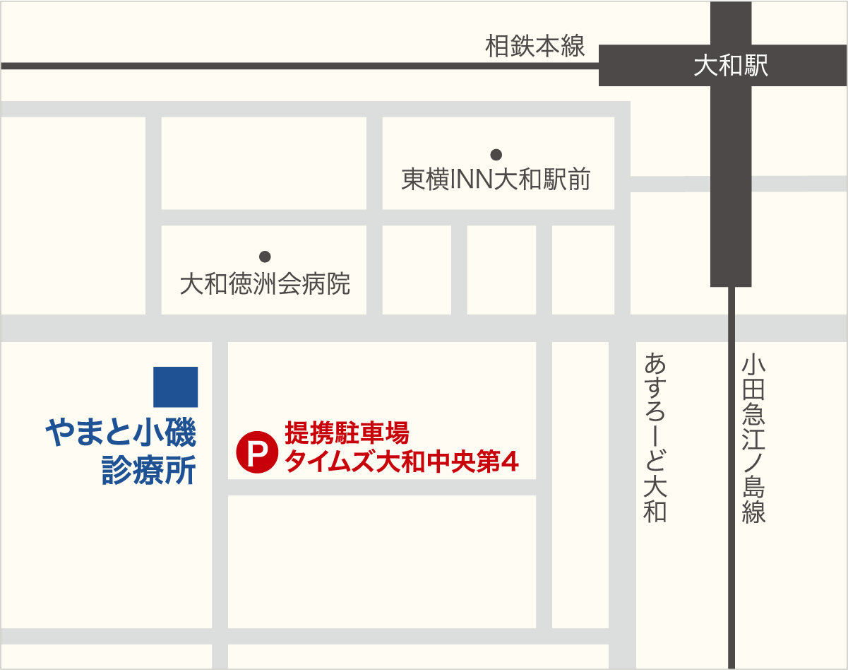 車でご来院の場合の案内図